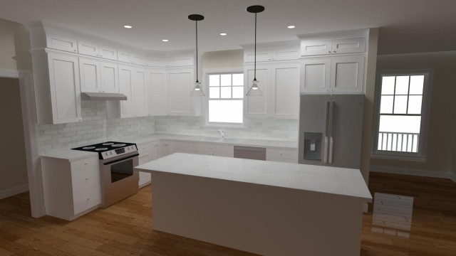 3d Design Kitchen Renovation with large island