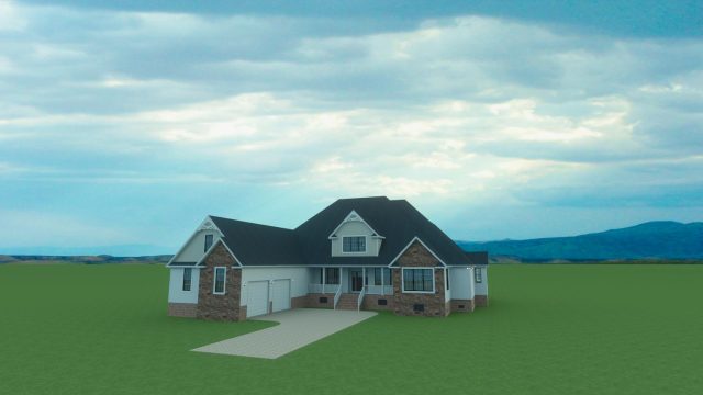 3D Design Residential Home with Driveway