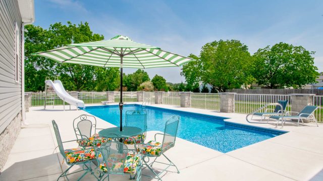 Seaford, VA Single Family Residence, New Construction, 4,400+ Square Feet, 3-Car Attached Garage, pool side view