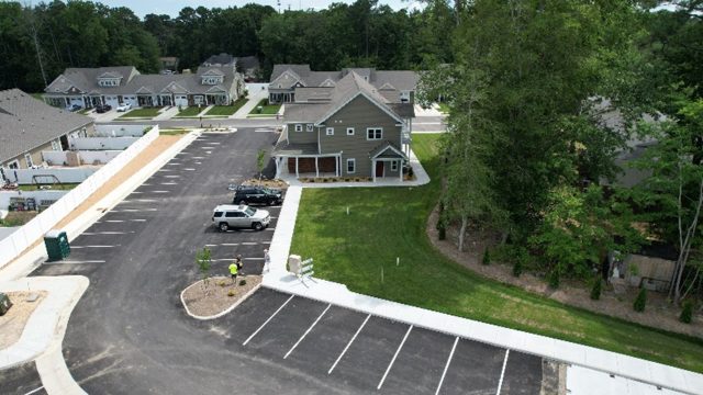 Fiddler's Crossing Condo Gloucester, Multi-Family, 5 Condominium Buildings, 26 Condominium Units, Complete Site Development, aerial construction view