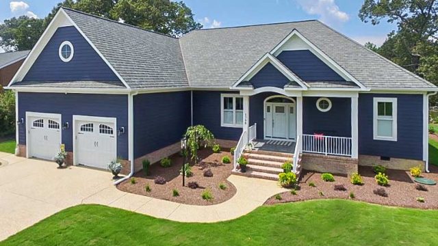 Hayes, VA Single Family Residence, New Construction, 3,200+ Square Feet, 2-Car Attached Aerial Front View