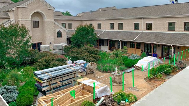 Bethlehem Monastery Bethlehem Monastery Renovation Project, Courtyard Construction Setup Aerial View