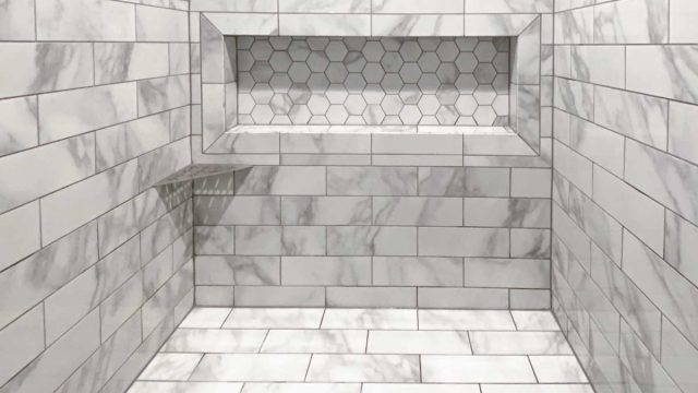 Gloucester, VA Single Family Residence, Addition & Renovations, 1,000+ Square Feet, Bathroom Shower Bench Front View