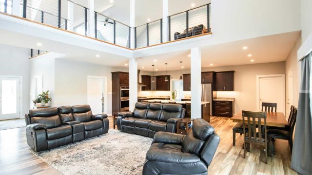 Seaford, VA Single Family Residence, New Construction, 4,400+ Square Feet, 3-Car Attached Garage, living room view to kitchen