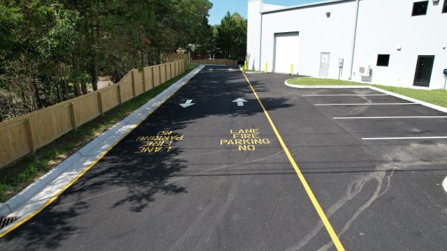 Blazer Project paved parking lot and thoroughfare