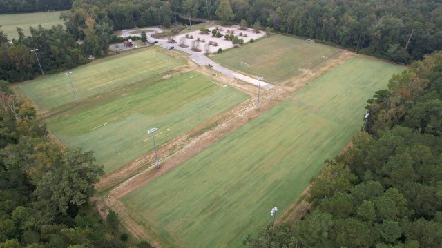 Woodville Ball Fields aerial view of woodville soccer fields